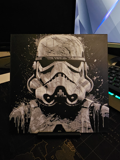 stormtrooper star wars - hueforge by think3d art 2d starwars storm trooper hue huforge 2dart series movie tv jedi 3d print model - Mito3D