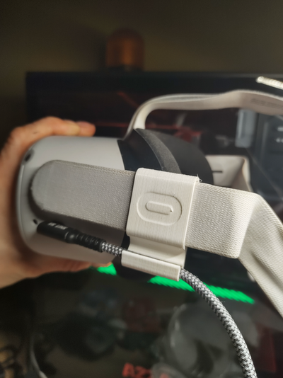 cable holder meta quest 2 by jordyrobignon toys & games 3 vr headset 3d print model - Mito3D