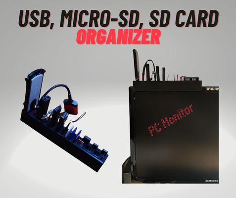 usb micro sd carta organizzatore by gerard74 utensili attrezzo organizador organizzato ufficio accessori pc titolare supporto microsd scheda microsdcardholder unico essenziale scrivania accessorio giochi 3d print model - Mito3D