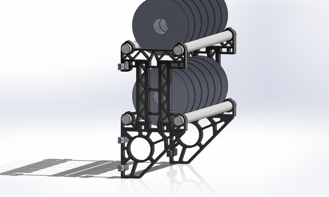 bobine titulaire soutien étagère monter by denwagg 3d imprimante accessoires bobines filament grille espace rangement 3d print model - Mito3D