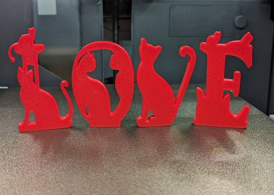 love cats valentines day or by fletch22 art models cat heart hearts valentine 3d print model - Mito3D