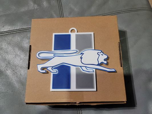 detroit leones clásico 3d logo 180mm serie by tiendas comestibles pasatiempo bricolaje diy deporte aire libre nfl equipo deportes cadena fútbol 3d print model - Mito3D