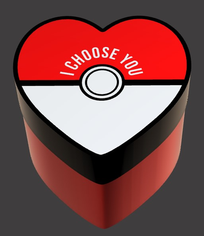 pokemon gift box - valentines by geek3designs household festivities pokeball poke ball valentine valentine's day 3d print model - Mito3D