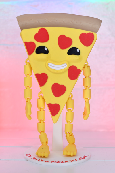 flexi coração pepperoni pizza articulado by selecionar brinquedos jogos personagens namorados presente amar 3d print model - Mito3D