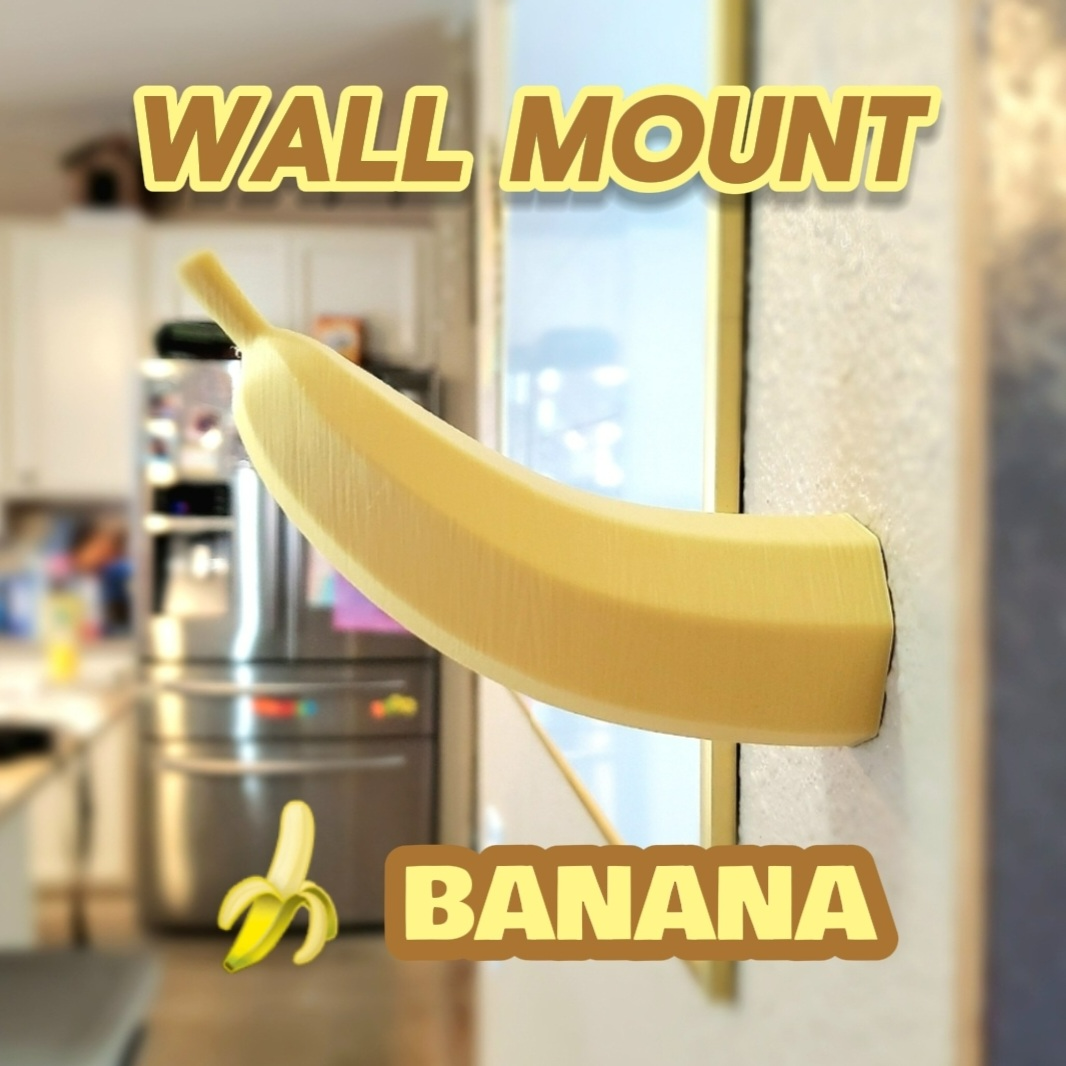 'low-hanging fruit' wall mount banana hanger functional art piece home decor by filamentalprintworks household hanging hook fruit food 3D print model - Mito3D