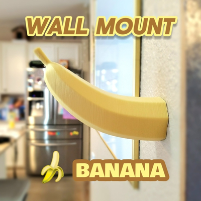 'low hanging fruta 39 pared montar plátano percha funcional arte trozo hogar casa decoración by filamentalprintworks colgando gancho fruta comida 3d print model - Mito3D