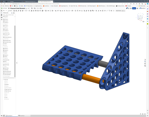 filamento mensola staffa vassoi bonus buchi by dub bub 3d stampante accessori ripiano per filamenti vassoio organizzatore cremagliera 3d print model - Mito3D