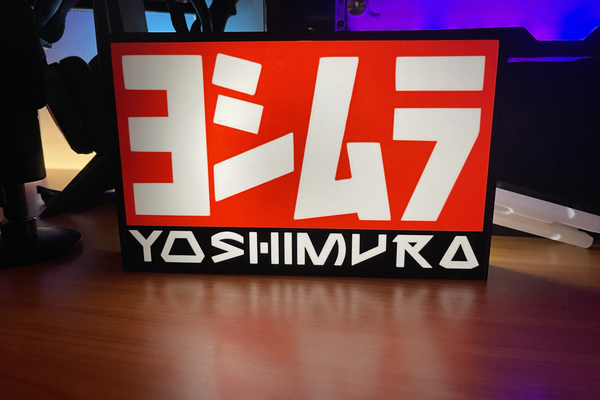 yoshimura logo luce scatola by lavatrice arte segni loghi motociclo cartello guidato 3d print model - Mito3D