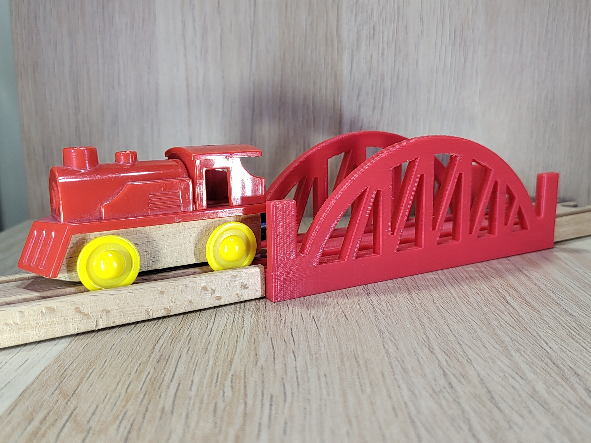 brücke spur brio kompatibel by gekon3d spielzeuge spiele spuren briobridge kompatibles ikea ikeatrain zug thomas lillabo tesco asda holz hölzern holzspur holzzug schienen holzschienen schiene schienensystem bahngleise geländer 3D print model - Mito3D