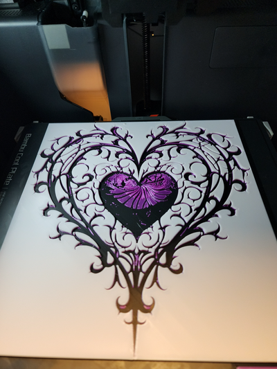 art of cœur 3 couleur huforge no ams option inclus by miked4bz génératif 3d modèle forge chapeaux lithophane gothique coeur brisé 3d print model - Mito3D