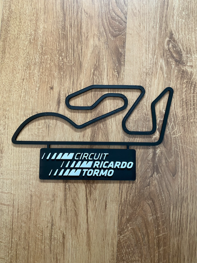 circuito ricardo tormo pista mapa placa nombre valencia by raimon arte 2d carrera pared 3d print model - Mito3D