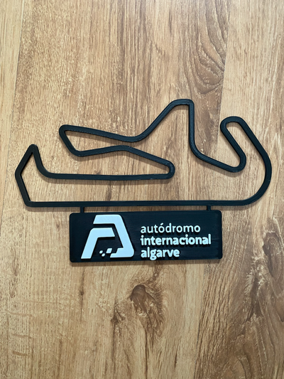 algarve international circuit track map nameplate portimao by raimonds art 2d wall race 3d print model - Mito3D