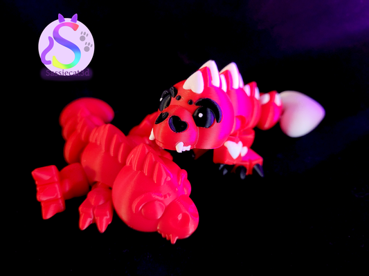 timmy liebe saurus rex by sassiecat3d miniaturen tiere valentin valentinesday2024 valentinstag rex zappeln flexi artikulieren niedlich süßes tier pip no unterstützung 3d print model - Mito3D