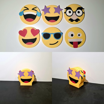 emoji untersetzer by 3d druckt geschenke haushalt haus modelle brille halter unterstützung 3d print model - Mito3D