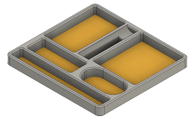 bandeja edc by sincronizar 3d ferramentas organizadores organizador bolso despejar carregar organização tocha olight chave acessório acessórios fácil impressão ams mmu 3d print model - Mito3D