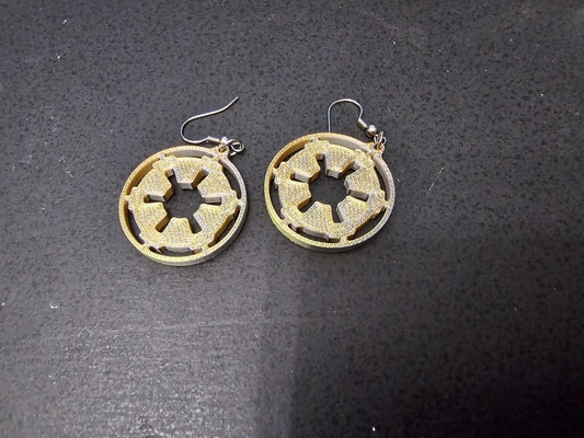 star wars imperial symbol earrings by eier1188 fashion models starwars earring 3d print model - Mito3D