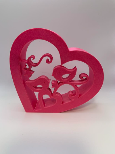 san valentino amore colombe in cuore by brentglover1970 arte sculture 3d print model - Mito3D