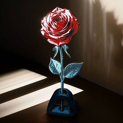 enamorado rosa by limpieza arte 2d rosa flor amor 3d print model - Mito3D