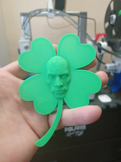 fortunato farsa roccia st colpetto rocce giorno divertente pattys by sudore arte modelli dwayne johnson trifoglio quadrifoglio patricks 4 foglia marzo irlandesi 3d print model - Mito3D