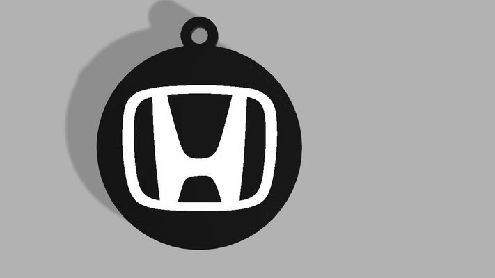 honda keychain circular by lrcustoms art signs & logos car llavero auto 3d print model - Mito3D