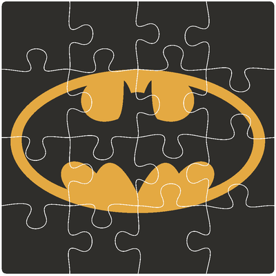 batman logo 4x4 120mm puzzle by ondrovic giocattoli giochi enigmatico multi colore stampa stampa dc marca i fumetti 3d print model - Mito3D