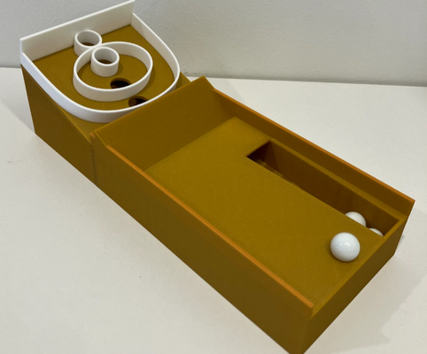 desktop skee-ball set- ball reset-fun-desktop-desk by fin3dprinting toys & games skee ski desk office game mini fun accessory easy project 3d print model - Mito3D