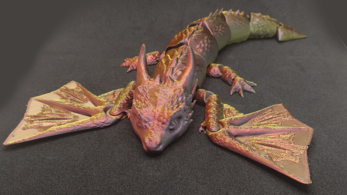 articulated baby smaug dragon toy by zuperbuuworks toys & games flexi cute printinplace nosupportsneeded 3d print model - Mito3D