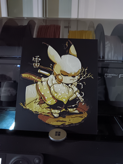 pokémon pikachu samourai hutschmiede by angesoso77 generativ 3d modell lithophan 3d print model - Mito3D