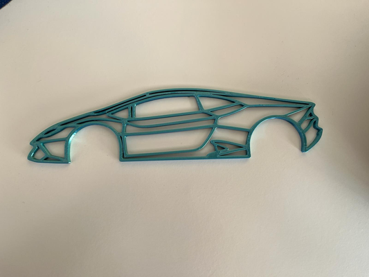 lamborghini huracan mauer kunst by valca3d 2d wagen profil silhouette dekor 3d print model - Mito3D