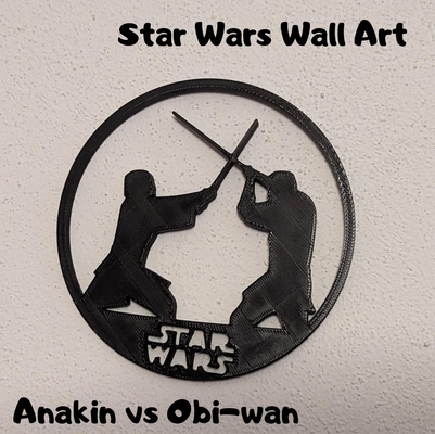 étoile guerres décor art mur jedi duel by suaimondi ménage noir blanc cercle sabre laser dark vader dark vador obi wan 3d print model - Mito3D