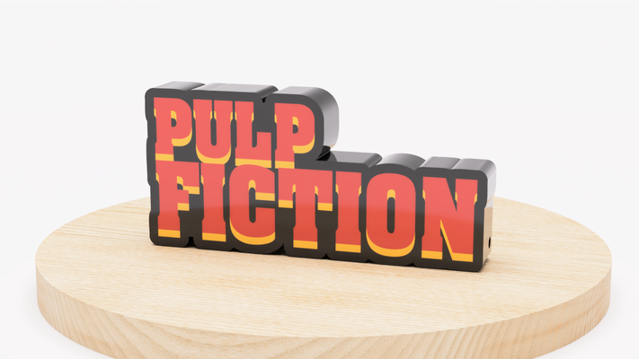 pulp fiction lightbox by valeria momo & mattia art signs logos quentin tarantino quentintarantino led lamp decor hangable oscar film movie cinema 3d print model - Mito3D