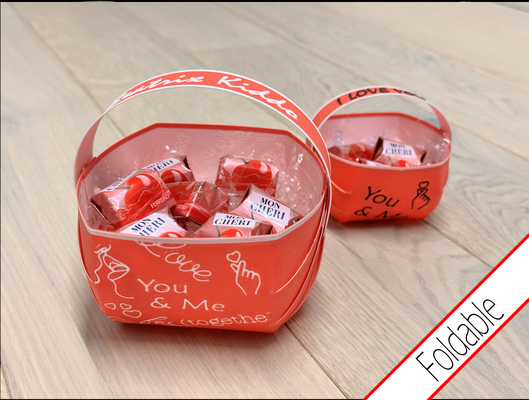 einfach liebe korb gefaltet by abonnieren haushalt feierlichkeiten valentinstag herz faltbar box container cestino 3d print model - Mito3D