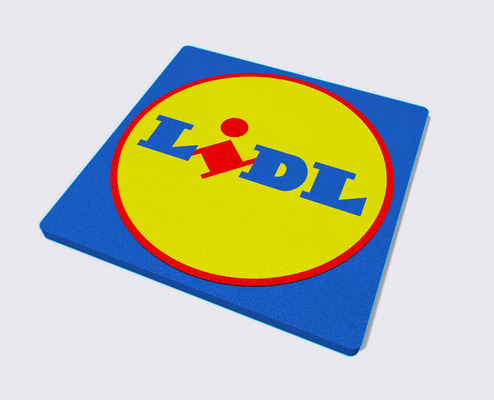 lidl logo mehrfarbig on schicht single extruder by angelo geführt kunst 2d farbe multi stampa umkehren gegendruck 3d print model - Mito3D