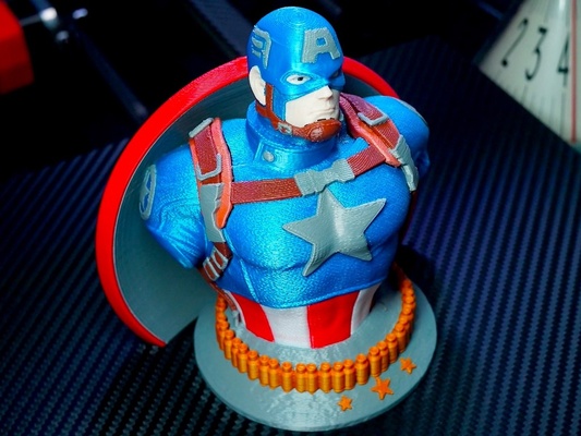 multicolor maravilla vengadores capitán america apoyo gratis remezclar mmu ercf ercp remezclado by iczfirz juguetes juegos caracteres busto capitan arte fan héroe mcu mmu2s prusa 3d print model - Mito3D