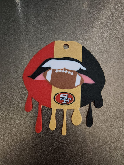 49ers lips key chain by bromigo77 art 2d keychain sports football 3d print model - Mito3D