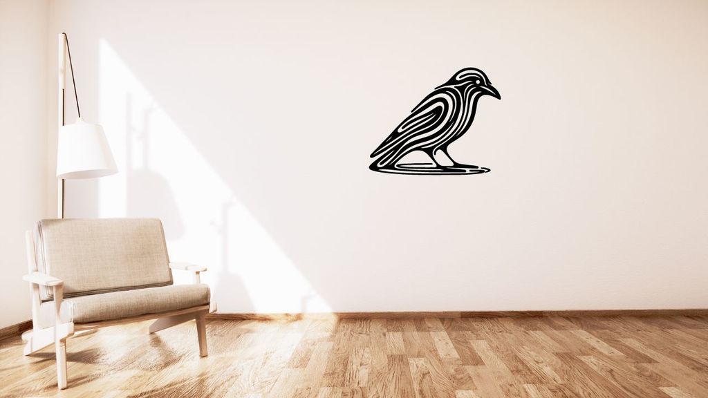 crow vr na wall decoration by kutnohormac art 2d 2dart 2dwallart 3dart 3dwallart animal bedroom bird birds decor home homedecor livingroom minimalist minimalistic wallart wallmount 3D print model - Mito3D