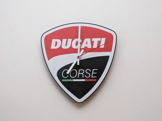 ducati saat by silman3d ev halkı dekor motogp motosiklet duvar saati ams renkli logo 3d print model - Mito3D