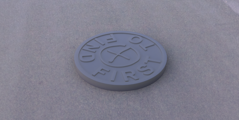 first to coin geocaching by mark h hnel toys & games ftf reward 3d print model - Mito3D