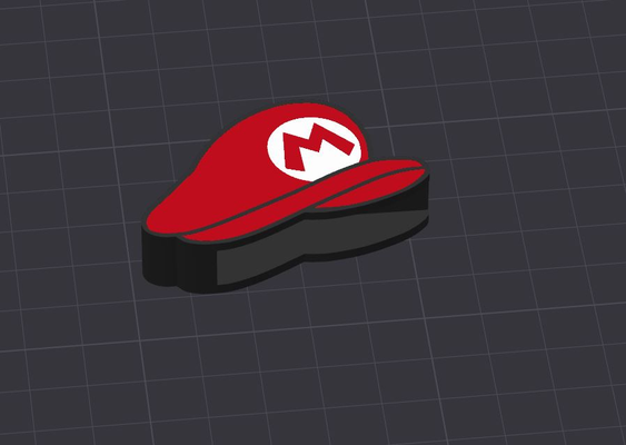 mario sombrero p1p p1s x1c by martzl arte 2d súper deco pserie p1series carbón bambulab p1shat nintendo 3d print model - Mito3D