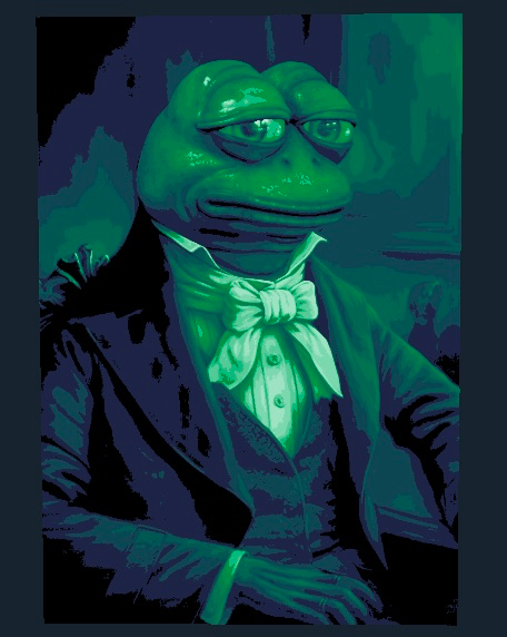 sir pepe frog paintings by luxmaker generative 3d model pixel puzzle maker meme hue forge bild gfx 3D print model - Mito3D