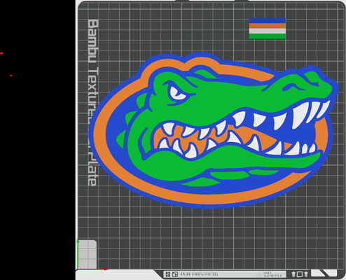 uf jacarés cor remixado by alomante arte sinais logotipos universidade of florida jacaré faculdade futebol cesta bola ncaa 3d print model - Mito3D