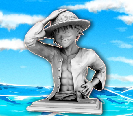 luffy busto by tarik77 arte esculturas anime trozo sombrero copa pajizo ruffy 3d print model - Mito3D