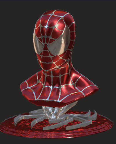 spider man busto by rott3d arte esculturas superhéroe súper veneno artista decoración juguete regalo niños escultura héroe historietas hombre araña 3d print model - Mito3D