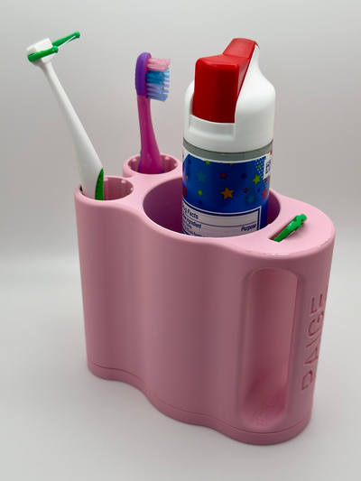 niños cepillo dientes caddie by nydendarin casa modelos organizador baño pasta dental porta dentífrico seda floja titular hilo listerina 3d print model - Mito3D