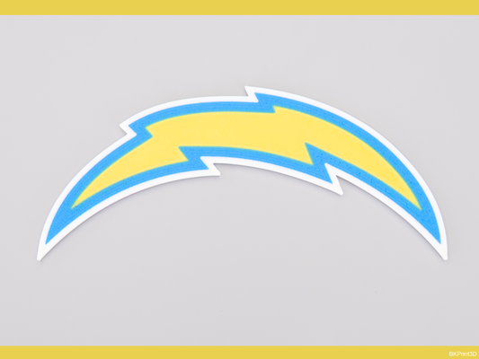 los angeles chargers plaque multi-color by bkprint3d art signs & logos nfl 3d print model - Mito3D
