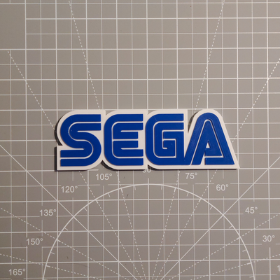 sega logo mensola schermo magnete portachiavi by polyzone3d arte segni loghi cartello video gioco 3d print model - Mito3D