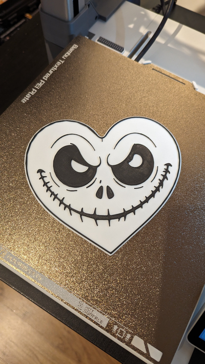 jack skellington cuore by lupo dei dati arte 2d san valentino giorno parete 3d print model - Mito3D