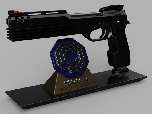 display stand auto 9 pistol by neebick props & cosplays replica weapon robocop cosplay 3d print model - Mito3D