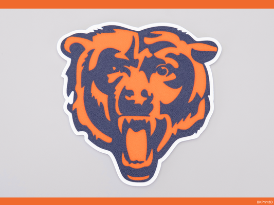 chicago bears plaque multi-color by bkprint3d art signs & logos nfl 3d print model - Mito3D