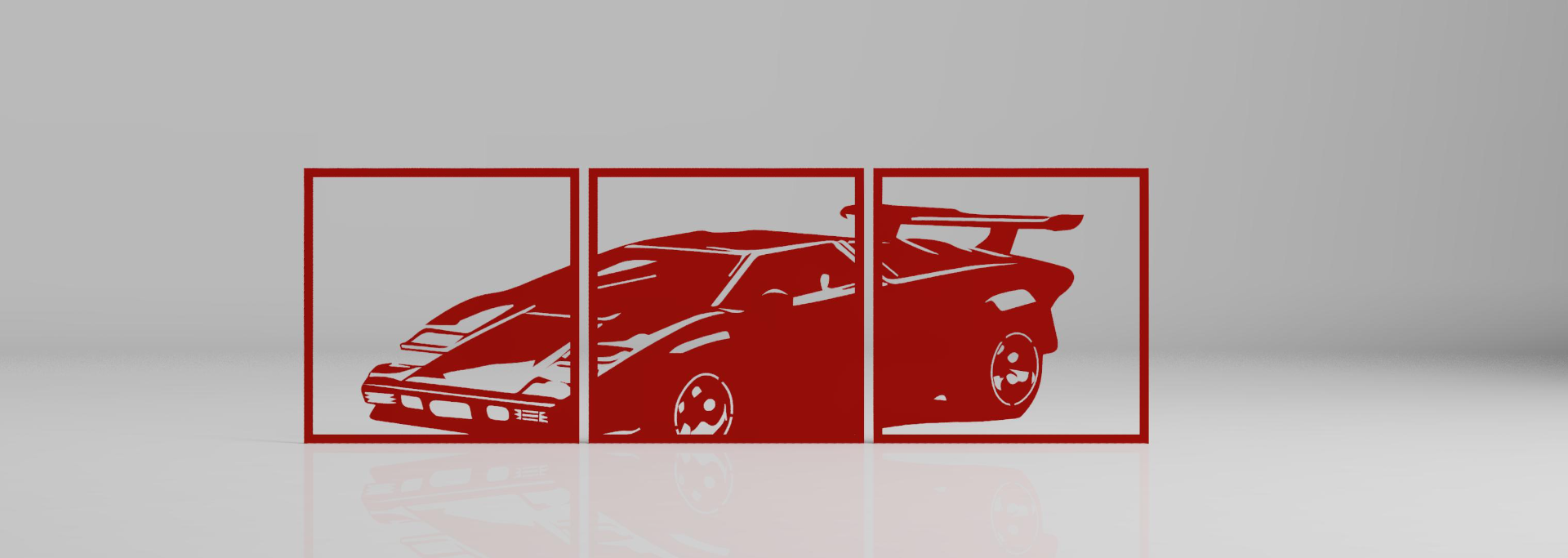 lamborghini countach lp 5000s car wall art by tronicpixel 2d supersportcar 3D print model - Mito3D